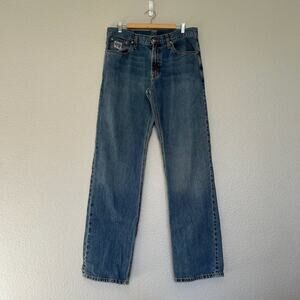 Cinch White Label Men's Blue Denim Jeans, Size 34x36, Straight Leg, Light Fade